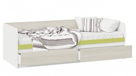 Кровать «Сканди» с 2 ящиками Дуб Гарден/Белый/Зеленый в Шарыпово - sharypovo.katalogmebeli.com | фото 2