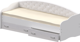 Кровать Софа-7 с мягкой спинкой (800х1900) Белый в Шарыпово - sharypovo.katalogmebeli.com | фото