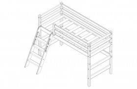 Кровать Соня вариант 6 полувысокая с наклонной лестницей Лаванда в Шарыпово - sharypovo.katalogmebeli.com | фото 3