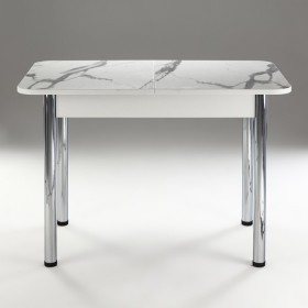 Кухонный стол 1100*700/400 ф 2 Пластик, мрамор белый в Шарыпово - sharypovo.katalogmebeli.com | фото