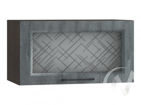 Либерти Шкаф верхний горизонтальный со стеклом ШВГС 609 (Холст грей/корпус венге) в Шарыпово - sharypovo.katalogmebeli.com | фото