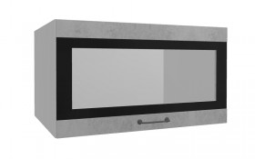 Лофт ВПГСФ 800 шкаф верхний горизонтальный со стеклом высокий с фотопечатью (Бетон светлый/корпус Серый) в Шарыпово - sharypovo.katalogmebeli.com | фото