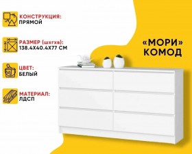 МС Мори Комод МК 1380.6 (МП/3) Белый в Шарыпово - sharypovo.katalogmebeli.com | фото 20