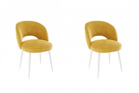 Набор стульев Моли 2 шт (жёлтый велюр/белый) в Шарыпово - sharypovo.katalogmebeli.com | фото
