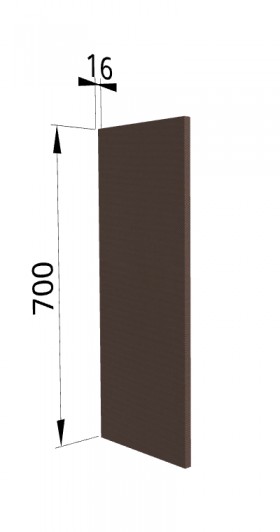 Панель торцевая П Квадро (для шкафа верхнего) Шоколад кожа в Шарыпово - sharypovo.katalogmebeli.com | фото