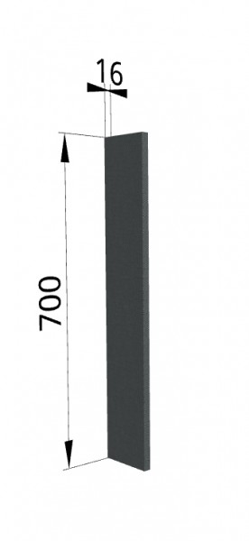 Панель торцевая ПТ 400 Квадро (для шкафа торцевого верхнего) Железо в Шарыпово - sharypovo.katalogmebeli.com | фото