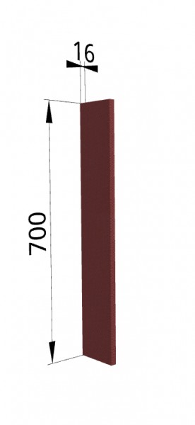 Панель торцевая ПТ 400 Квадро (для шкафа торцевого верхнего) Красная кожа в Шарыпово - sharypovo.katalogmebeli.com | фото