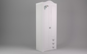 Шкаф 2-х створчатый с ящиками Бэлла (Выбеленное дерево/Белый) в Шарыпово - sharypovo.katalogmebeli.com | фото 2