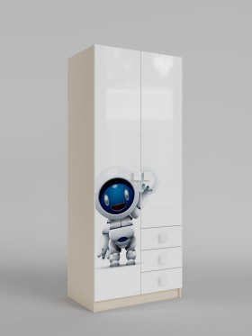 Шкаф 2-х створчатый с ящиками Санни (Белый/корпус Клен) в Шарыпово - sharypovo.katalogmebeli.com | фото
