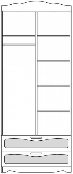 Шкаф 2-х створчатый с ящиками серии Иллюзия 99 Серый в Шарыпово - sharypovo.katalogmebeli.com | фото 4