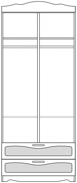 Шкаф 2-х створчатый с ящиками серии Иллюзия 99 Серый в Шарыпово - sharypovo.katalogmebeli.com | фото 5