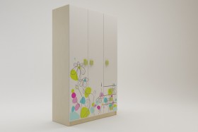 Шкаф 3-х створчатый с ящиками Флёр (Белый/корпус Клен) в Шарыпово - sharypovo.katalogmebeli.com | фото