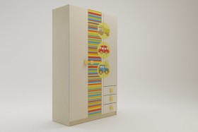 Шкаф 3-х створчатый с ящиками Клаксон (Бежевый/корпус Клен) в Шарыпово - sharypovo.katalogmebeli.com | фото