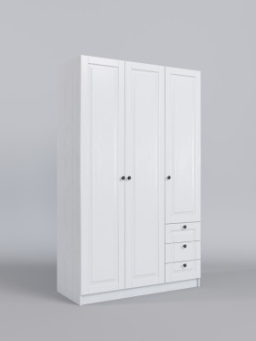 Шкаф 3-х створчатый с ящиками Классика (Белый/корпус Выбеленное дерево) в Шарыпово - sharypovo.katalogmebeli.com | фото