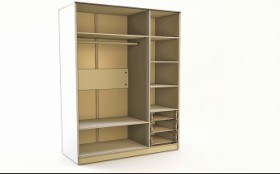 Шкаф 3-х створчатый с ящиками Санни (Белый/корпус Клен) в Шарыпово - sharypovo.katalogmebeli.com | фото 2