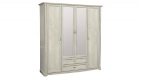 Шкаф для одежды "Сохо" (бетон пайн белый/2 ящика/зеркало) в Шарыпово - sharypovo.katalogmebeli.com | фото