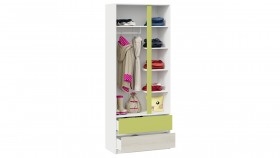 Шкаф для одежды комбинированный «Сканди» Дуб Гарден/Белый/Зеленый в Шарыпово - sharypovo.katalogmebeli.com | фото 4