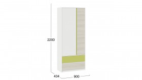 Шкаф для одежды комбинированный «Сканди» Дуб Гарден/Белый/Зеленый в Шарыпово - sharypovo.katalogmebeli.com | фото 5