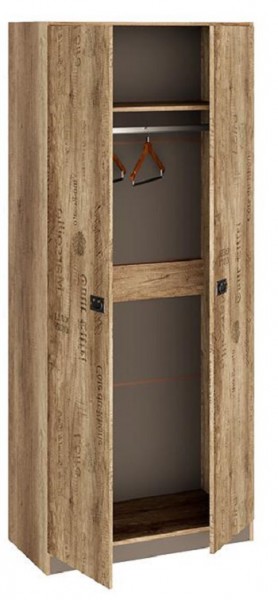 Шкаф для одежды «Пилигрим» (Дуб Каньон светлый, Фон серый) в Шарыпово - sharypovo.katalogmebeli.com | фото 2
