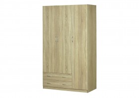 Шкаф для платья и белья 3-х дверный без зеркала Дуб Сонома в Шарыпово - sharypovo.katalogmebeli.com | фото