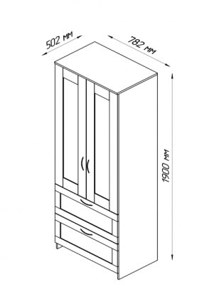 Шкаф двухдверный Сириус с 2 ящиками белый в Шарыпово - sharypovo.katalogmebeli.com | фото 3