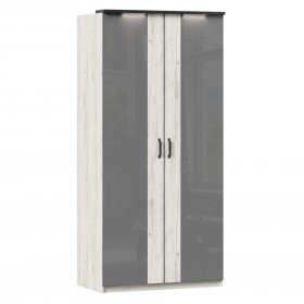 Техно ЛД 678.130.000.007 Шкаф 2-хстворчатый с комбинированными дверями (Дуб Крафт белый/Серый шифер) в Шарыпово - sharypovo.katalogmebeli.com | фото