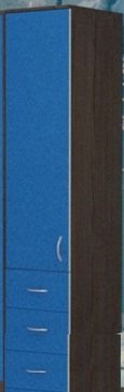 Шкаф-пенал №2 (закрытый) Бодего темный/Голубой в Шарыпово - sharypovo.katalogmebeli.com | фото