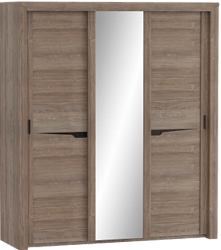 Шкаф трехдверный Соренто с раздвижными дверями Дуб стирлинг/Кофе структурный матовый в Шарыпово - sharypovo.katalogmebeli.com | фото 1