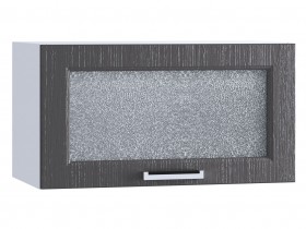 Шкаф верхний горизонтальный со стеклом 600, ШВГС 600 (Клен серый/корпус белый) в Шарыпово - sharypovo.katalogmebeli.com | фото