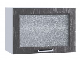 Шкаф верхний горизонтальный со стеклом 609, ШВГС 609 (Клен серый/корпус белый) в Шарыпово - sharypovo.katalogmebeli.com | фото