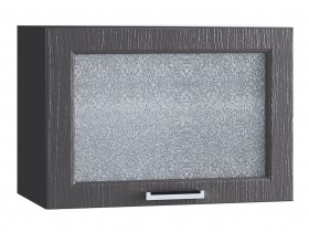 Шкаф верхний горизонтальный со стеклом 609, ШВГС 609 (Клен серый/корпус венге) в Шарыпово - sharypovo.katalogmebeli.com | фото