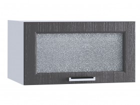 Шкаф верхний горизонтальный со стеклом 610, ШВГС 610 (Клен серый/корпус белый) в Шарыпово - sharypovo.katalogmebeli.com | фото