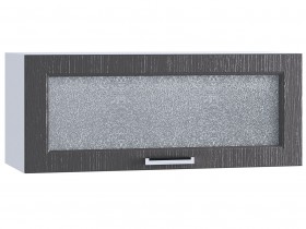 Шкаф верхний горизонтальный со стеклом 800, ШВГС 800 (Клен серый/корпус белый) в Шарыпово - sharypovo.katalogmebeli.com | фото