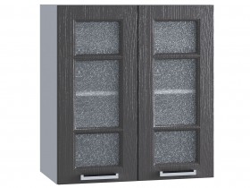 Шкаф верхний со стеклом 600, ШВС 600 (Клен серый/корпус белый) в Шарыпово - sharypovo.katalogmebeli.com | фото