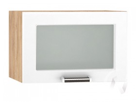 Шкаф верхний со стеклом Прага ШВГС 500 (Белое дерево/корпус дуб крафт золотой) в Шарыпово - sharypovo.katalogmebeli.com | фото