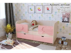 Соня Кровать детская 2 ящика 1.6 Розовый глянец в Шарыпово - sharypovo.katalogmebeli.com | фото