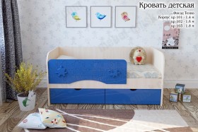 Техно Кровать детская 2 ящика 1.6 Синий глянец в Шарыпово - sharypovo.katalogmebeli.com | фото