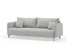 Валериан диван трёхместный прямой Светло-серый, ткань RICO FLEX 108 в Шарыпово - sharypovo.katalogmebeli.com | фото 1